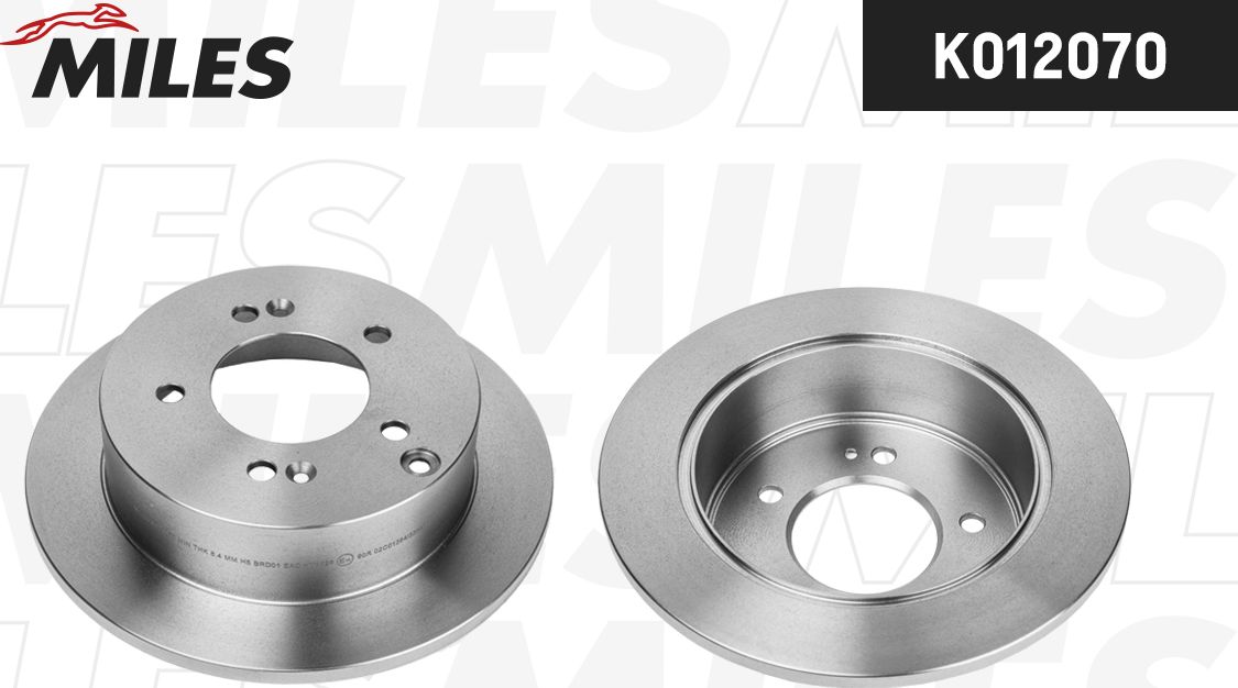 Диск тормозной HYUNDAI SONATA (NF)/TUCSON 04-/KIA SPORTAGE 04- зад. D 262мм. (Miles). Артикул K012070