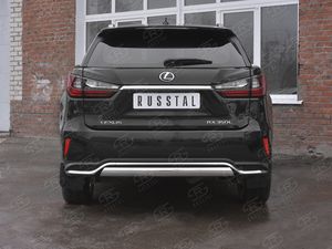 Защита RusStal заднего бампера d75х42 дуга для Lexus RX 350L (кроме F-Sport) 2018-2025. Артикул LRX3Z-003225