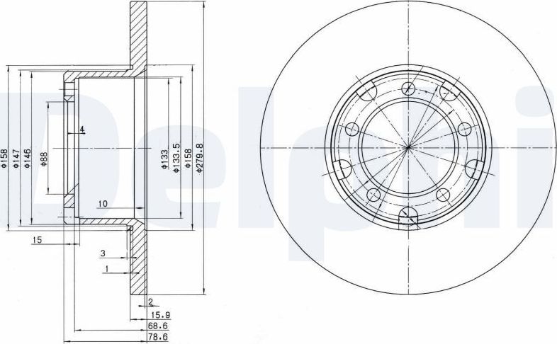 Тормозной диск Delphi. Артикул BG2265