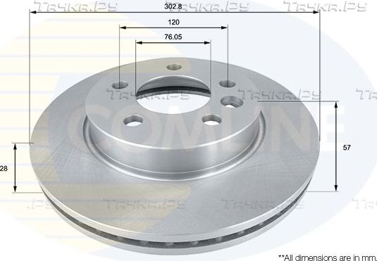 Тормозной диск Comline COATED. Артикул ADC2604V