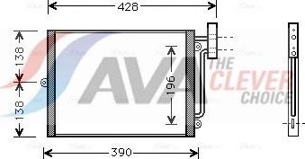Радиатор кондиционера (конденсатор) AVA (алюминий). Артикул PRA5038