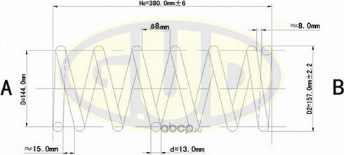 Пружина подвески G.U.D. передняя для Citroen Xsara 1997-2005. Артикул GCS015626