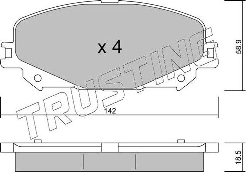 Тормозные колодки Trusting. Артикул 1176.0