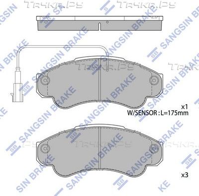 Тормозные колодки Sangsin Hi-Q передние для Fiat Ducato III 2006-2026. Артикул SP4033