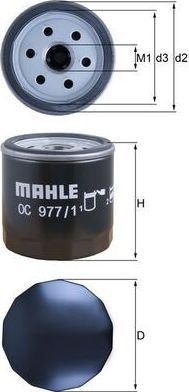 Масляный фильтр Mahle. Артикул OC 977/1