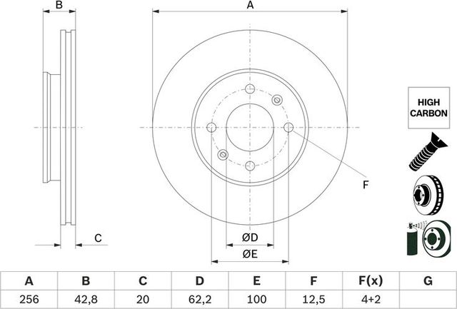 Тормозной диск Bosch. Артикул 0 986 479 G86