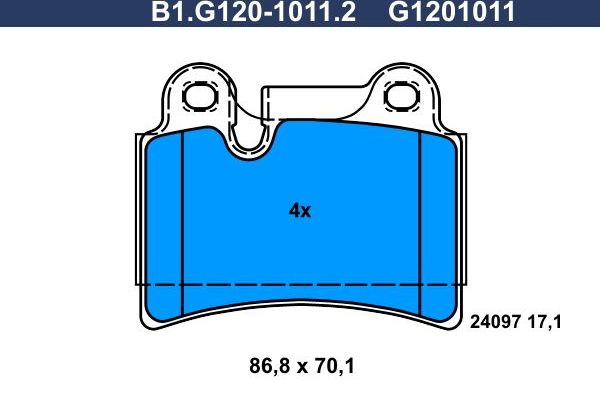 Тормозные колодки Galfer. Артикул B1.G120-1011.2