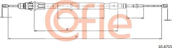 Трос ручника (тросик ручного тормоза) Cofle задний правый/левый для Citroen C3 I 2002-2010. Артикул 92.10.4715