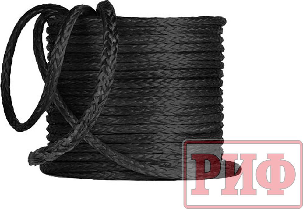 Трос синтетический РИФ для лебёдки 11 мм черный. Артикул Rope11BL