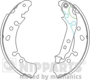 Тормозные колодки Nipparts задние для Toyota Yaris II 2005-2012. Артикул N3502091