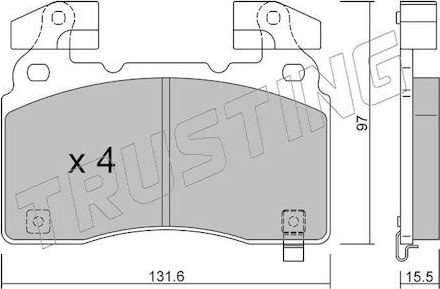 Тормозные колодки Trusting для Opel Insignia II 2017-2026. Артикул 1179.0