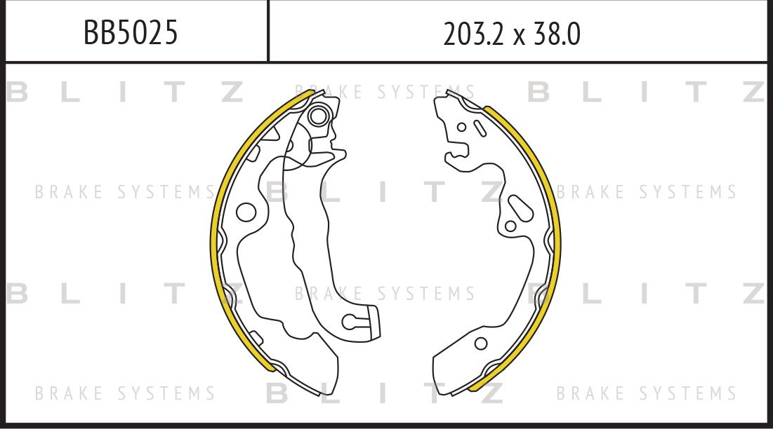 Колодки тормозные FORD FOCUS 1 -04 1.4-2.0 задн.барабан. (Blitz). Артикул BB5025