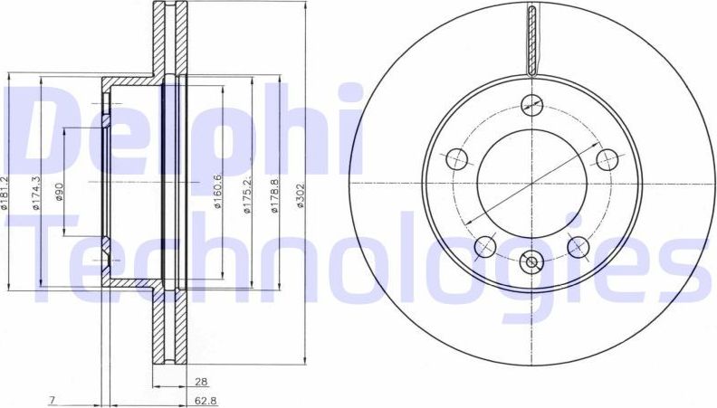 Тормозной диск Delphi. Артикул BG4328
