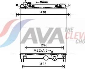 Радиатор охлаждения двигателя AVA. Артикул VNA2325