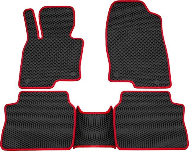 Коврики Rezkon EVA для салона Mazda CX-5 II 2017-2026 Красный кант. Артикул 9023020204