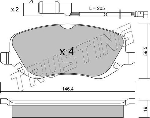 Тормозные колодки Trusting. Артикул 545.0