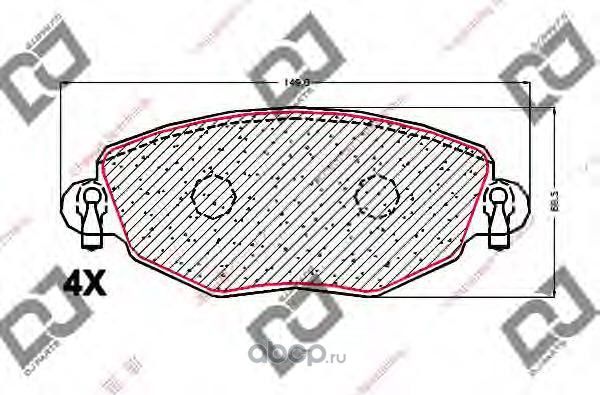Колодки тормозные дисковые (DJ Parts). Артикул BP1929