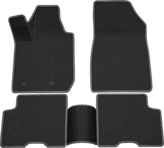 Коврики Rezkon 3D EVA ромб резиновые для салона Renault Arkana I 2019-2026 Серый кант. Артикул 9229040102