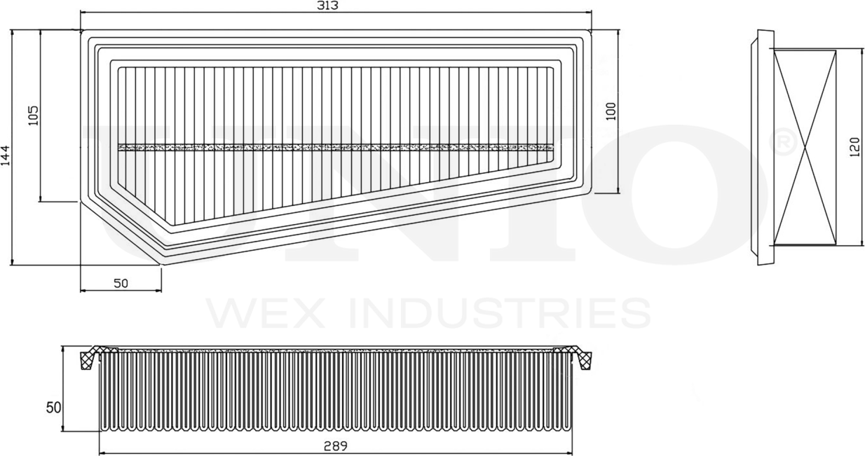 Фильтр воздушный (Unio). Артикул FLT-10102