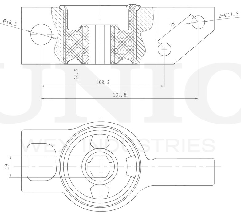 Сайлентблок рычага подвески (Unio). Артикул RMP-20148