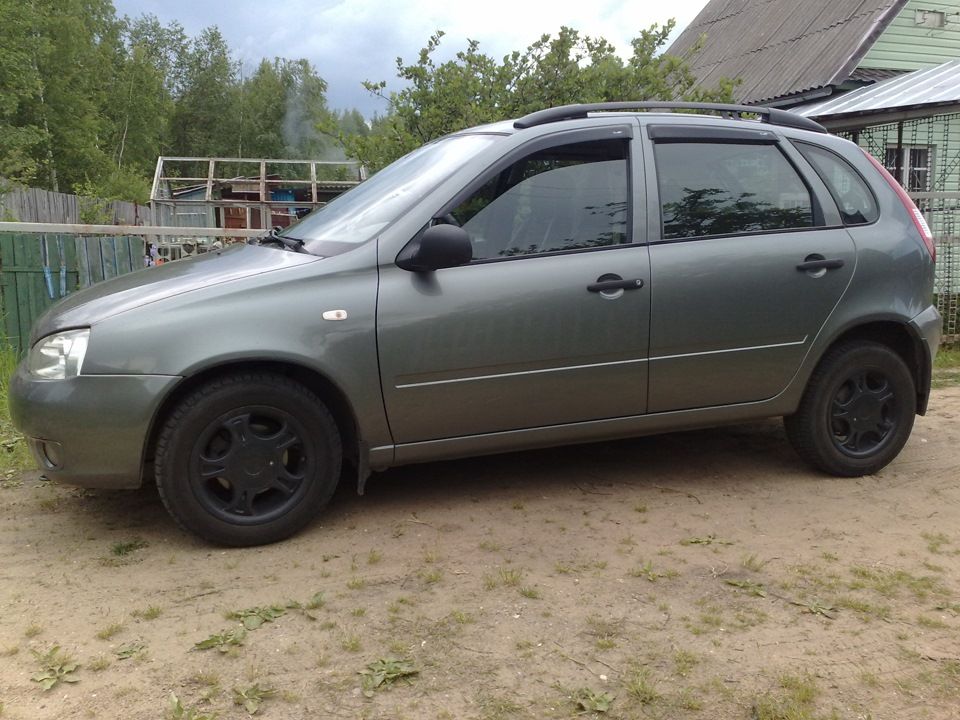 Рейлинги продольные АПС для Lada Kalina хэтчбек 2006-2018 Черные. Артикул 0208-02