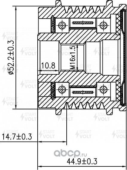 Муфта генератора обгонная StartVOLT для Audi A4 allroad V (B9) 2016-2026. Артикул SGP 1833