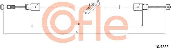 Трос ручника (тросик ручного тормоза) Cofle. Артикул 10.9833
