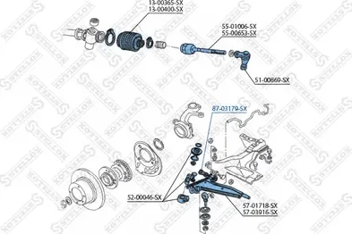 Сайлентблок переднего рычага подвески Stellox. Артикул 87-03179-SX