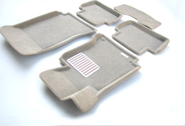 Коврики текстильные Euromat 3D Lux для салона Mercedes-Benz C-Класс W204 2008-2014 Бежевые. Артикул EM3D-003503T