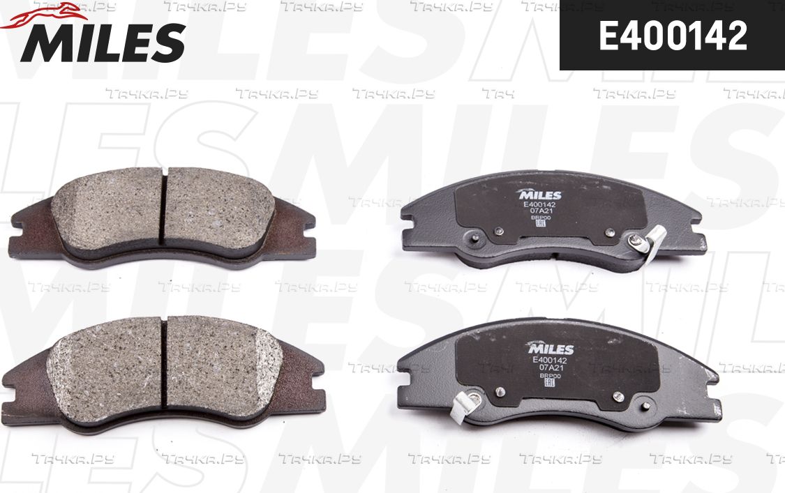 Тормозные колодки Miles (Low-Metallic) передние для Kia Spectra II 2004-2009. Артикул E400142