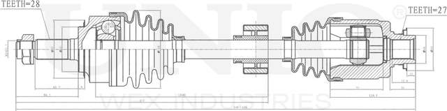 Вал приводной (Unio). Артикул CVJ-10042