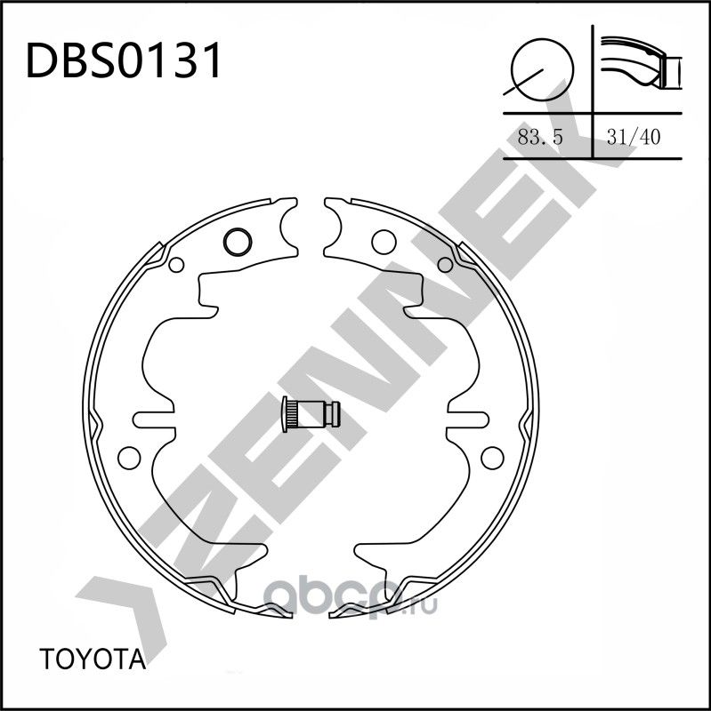 Колодки тормозные барабанные TOYOTA CAMRY 86-14, AVENSIS 96-03 (Zennek). Артикул DBS0131