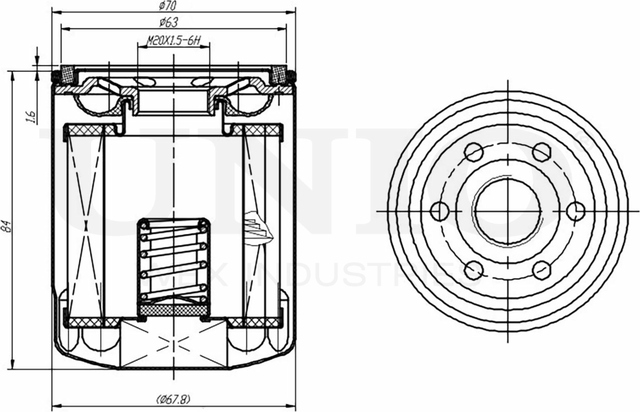 Фильтр масляный (Unio). Артикул FLT-20014