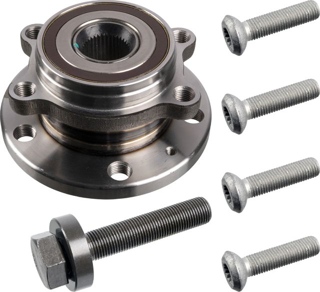 Ступица колеса с интегрированным подшипником Febi Bilstein передняя правая/левая для Volkswagen Passat B6 2005-2011. Артикул 27317