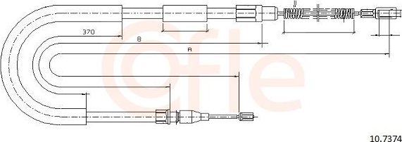 Трос ручника (тросик ручного тормоза) Cofle. Артикул 10.7374