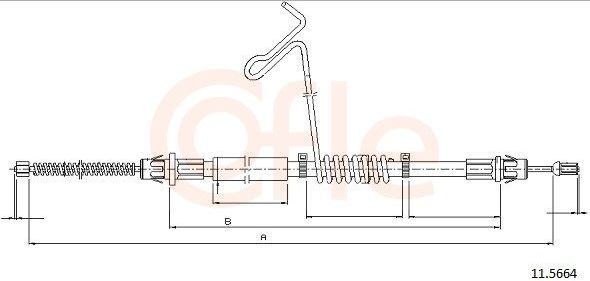 Трос ручника (тросик ручного тормоза) Cofle задний правый для Ford Transit VII 2006-2014. Артикул 11.5664