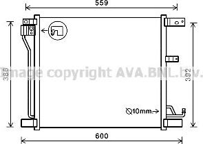 Радиатор кондиционера (конденсатор) AVA (алюминий). Артикул DNA5401