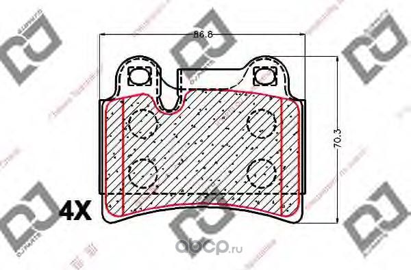 Колодки тормозные дисковые (DJ Parts). Артикул BP1912