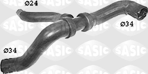 Патрубок радиатора (системы охлаждения) Sasic левый нижний для Fiat Punto II 1999-2012. Артикул SWH6625