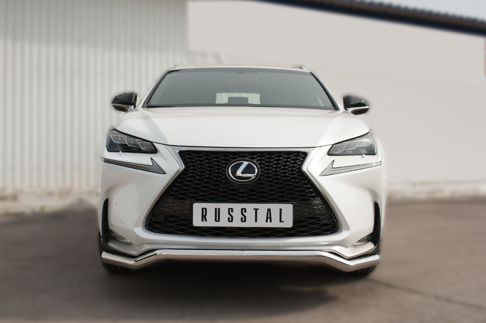 Защита RusStal переднего бампера d63 (волна) для Lexus NX 200t F Sport 2015-2026. Артикул LNXZ-002138