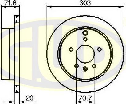 Тормозной диск G.U.D. задний для Chevrolet Equinox I 2003-2009. Артикул GDB120209