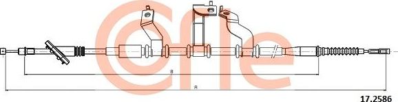 Трос ручника (тросик ручного тормоза) Cofle задний правый для Hyundai Tucson I 2004-2010. Артикул 92.17.2586