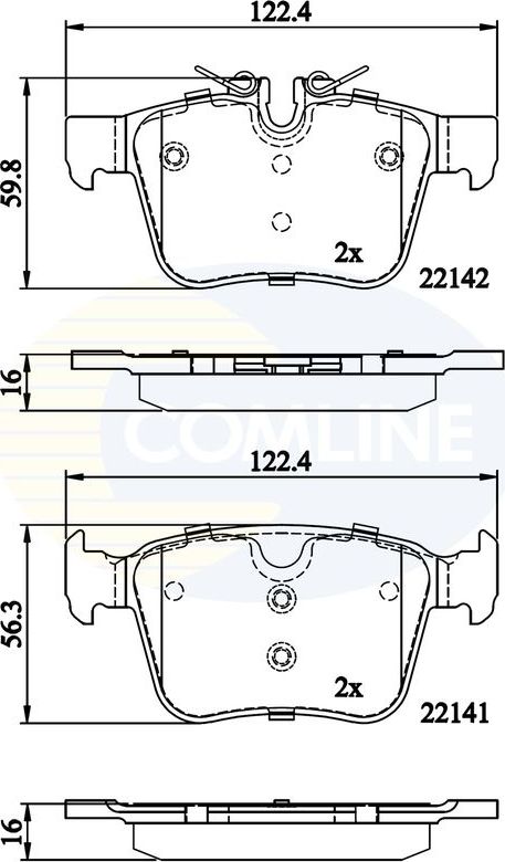 Тормозные колодки Comline Comline задние для Volvo XC60 II 2017-2026. Артикул CBP02255