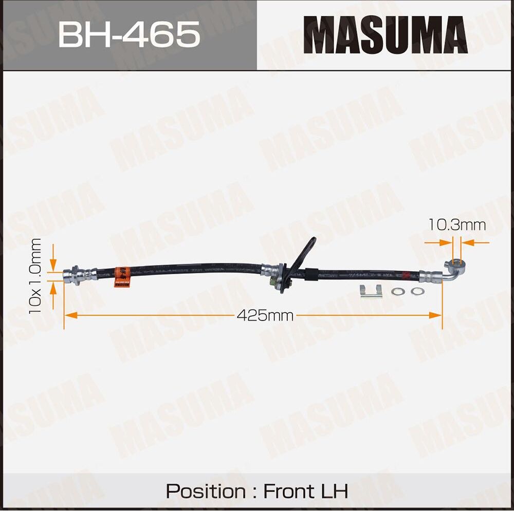 Шланг тормозной MASUMA H- /front/ Civic Ferio, Domani, Orthia LH Masuma. Артикул BH465