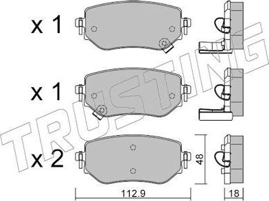 Тормозные колодки Trusting для Renault Alaskan I 2017-2026. Артикул 1192.0