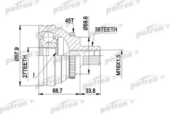 Шрус наружный (граната) Patron. Артикул PCV1174