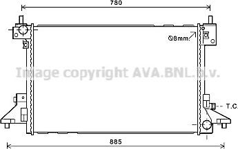 Радиатор охлаждения двигателя AVA для Chevrolet Volt I 2011-2015. Артикул OL2601