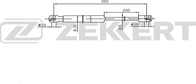 Амортизатор (упор) багажника Zekkert правый для Kia Rio I 2000-2005. Артикул GF-2586
