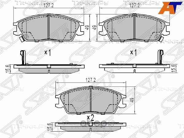 Колодки тормозные FR HYUNDAI GETZ 05-09ACCENT 00- (SAT). Артикул ST581011CA00