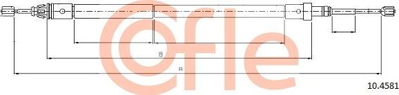 Трос ручника (тросик ручного тормоза) Cofle задний левый для Citroen Xsara 1997-2005. Артикул 92.10.4581